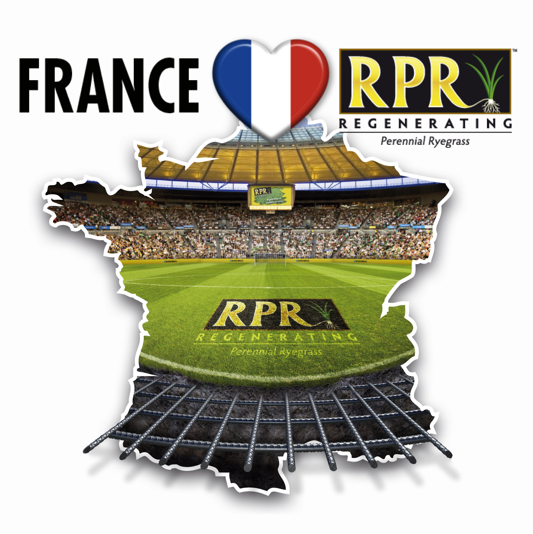 Franse stadions gebruiken revolutionaire gras-technologie.